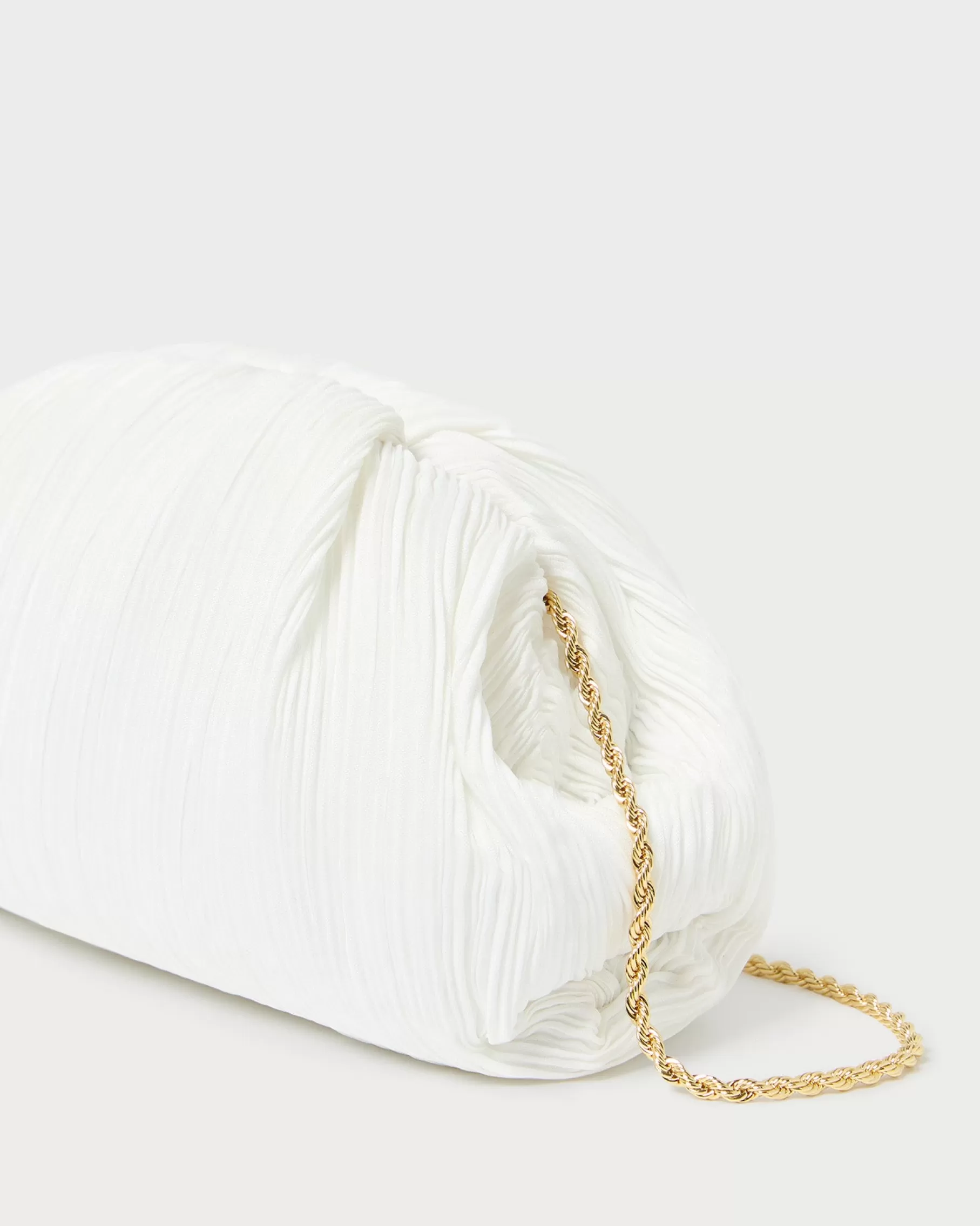 Discount Bailey White Pleated Dome Clutch SOMETHING BLUE | Event Essentials