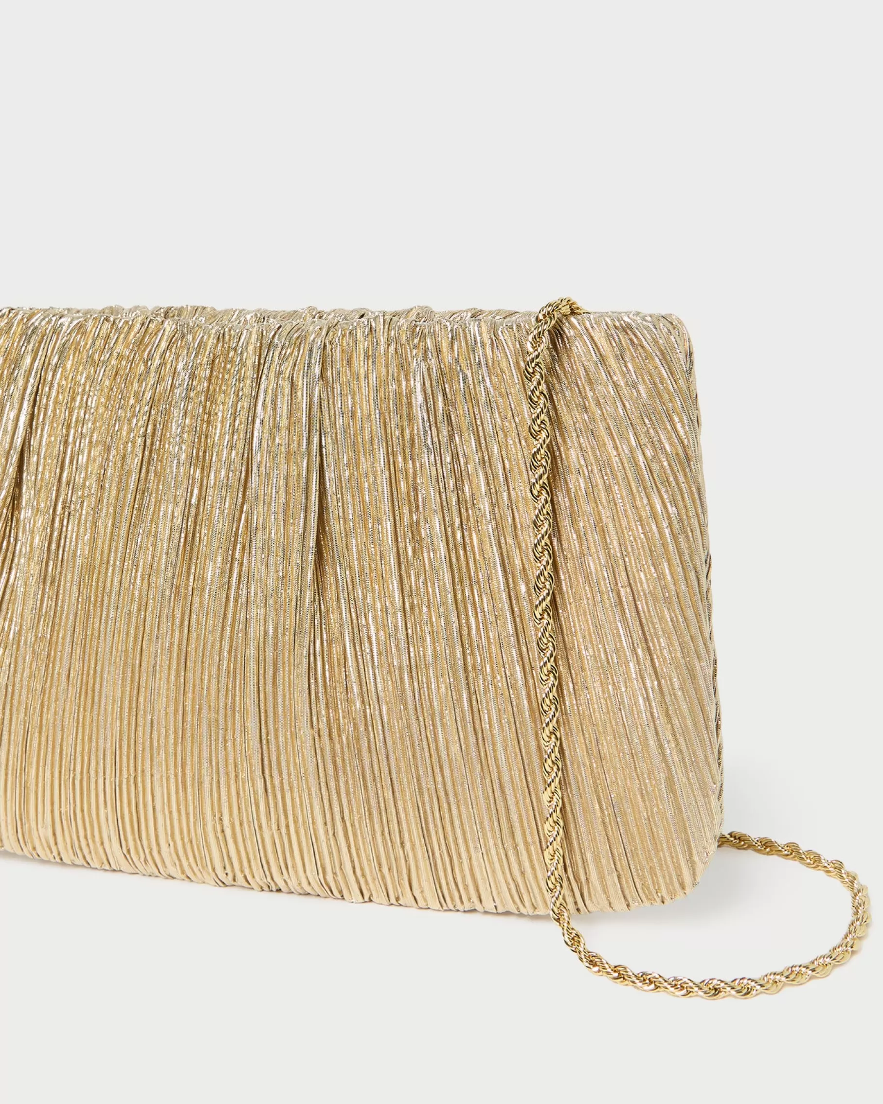 Fashion Brit Lamé Pleated Clutch Clutches