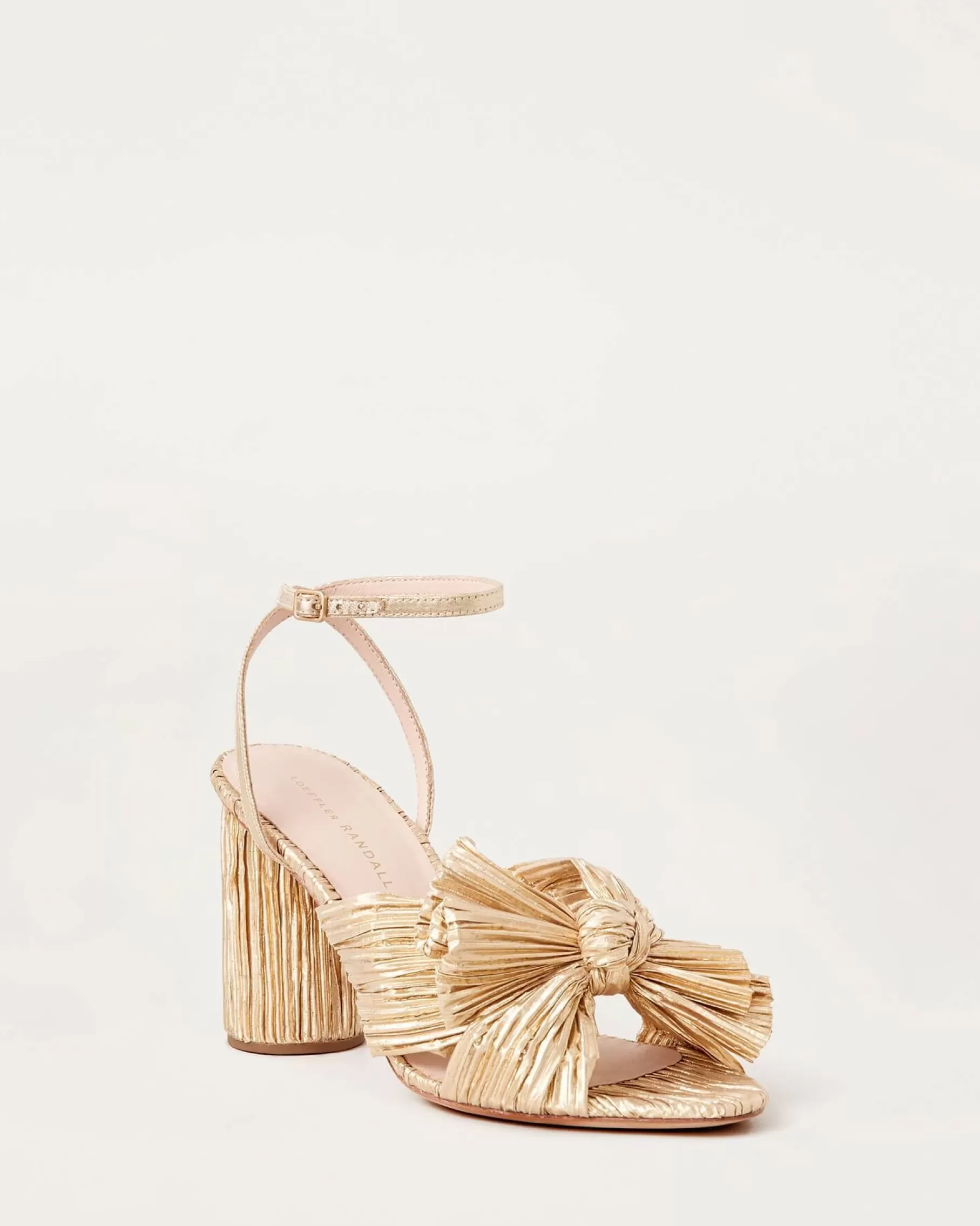 Fashion Camellia Pleated Bow Heel FOR THE BRIDE | Heeled Sandals