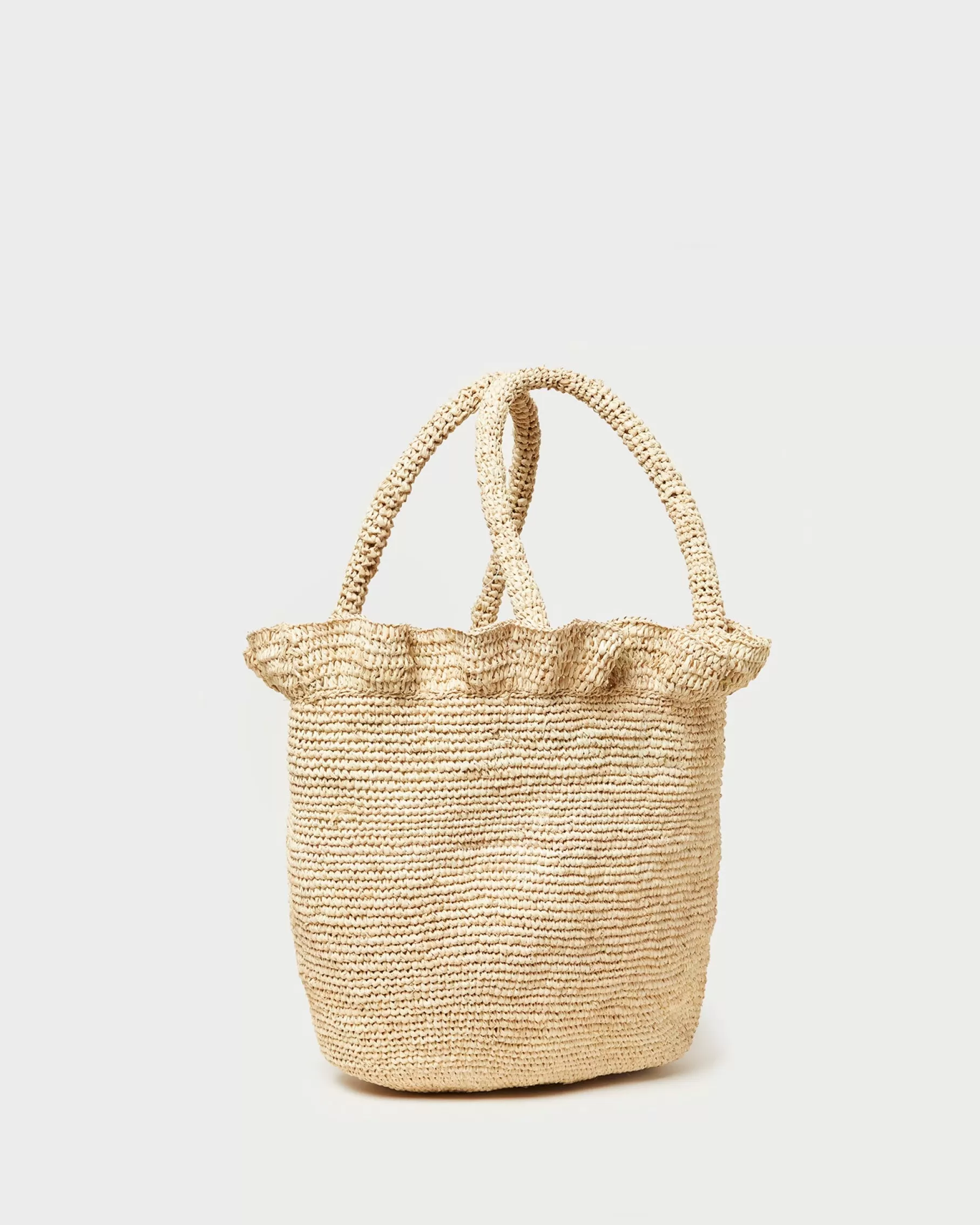 Clearance Cyrus Natural Ruffled Woven Tote Event Essentials | Totes