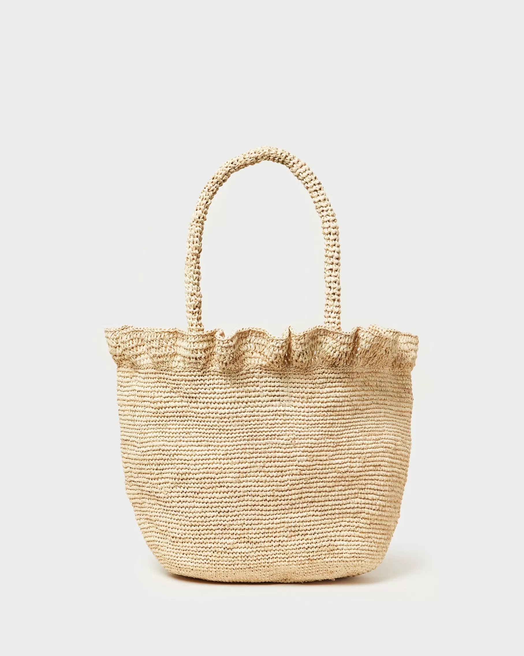 Clearance Cyrus Natural Ruffled Woven Tote Event Essentials | Totes