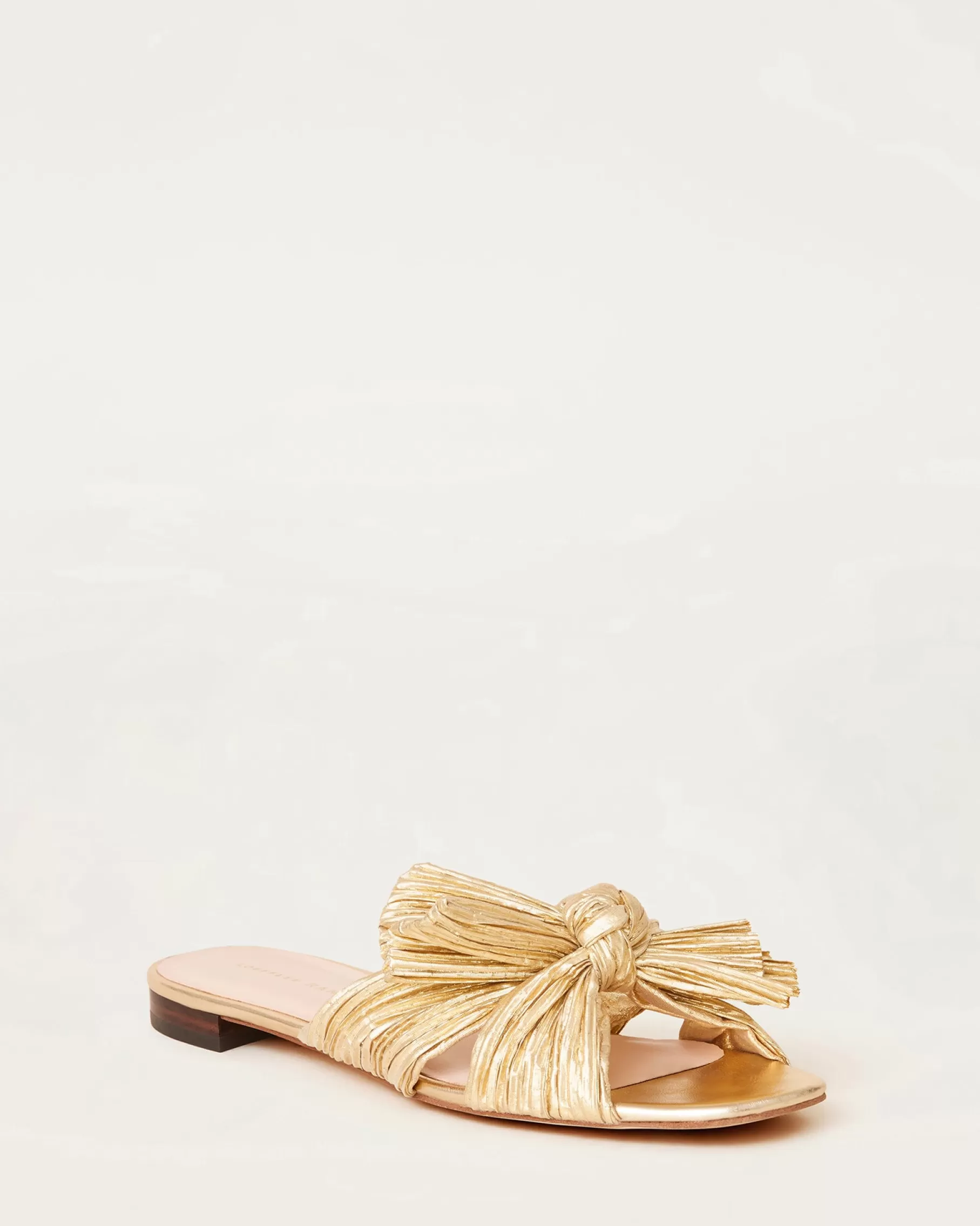 Discount Daphne Pleated Bow Slide Flat Sandals