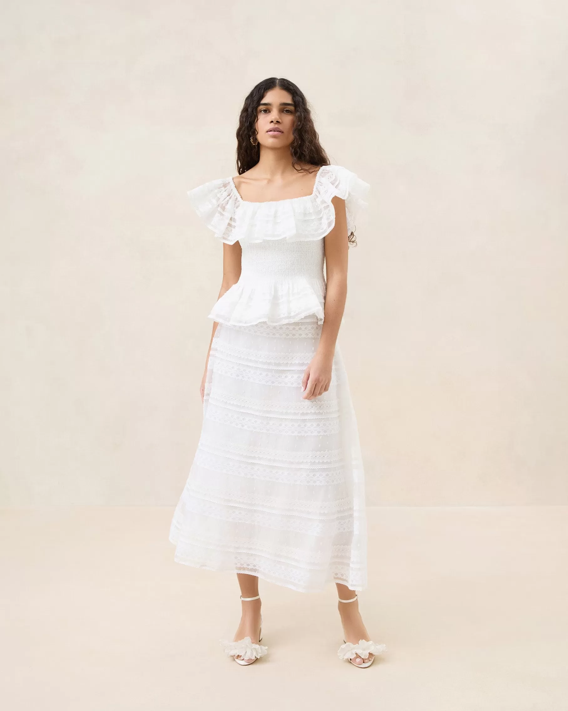 Flash Sale Delilah Cream Ruffle Organza Skirt FOR THE BRIDE | Event Essentials