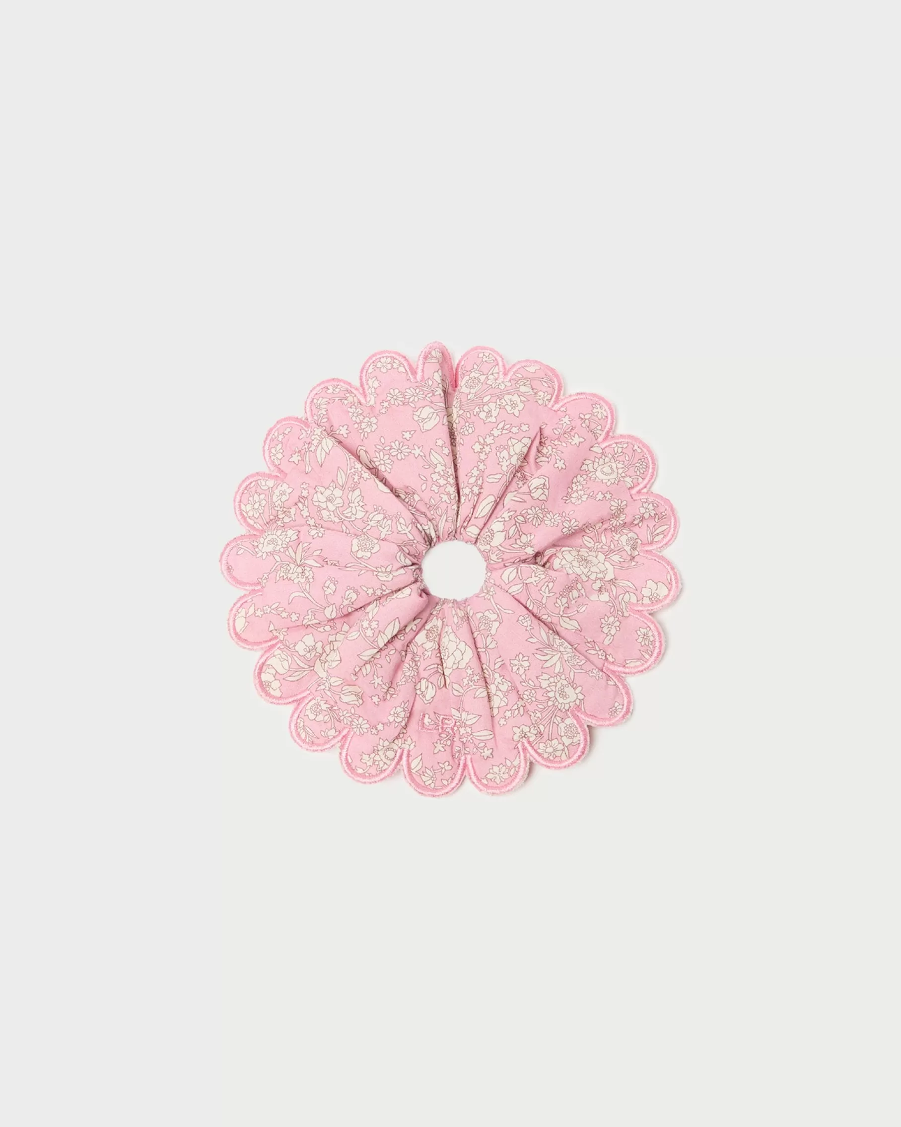 Cheap Frankie Pink Floral Scallop Scrunchie Accessories