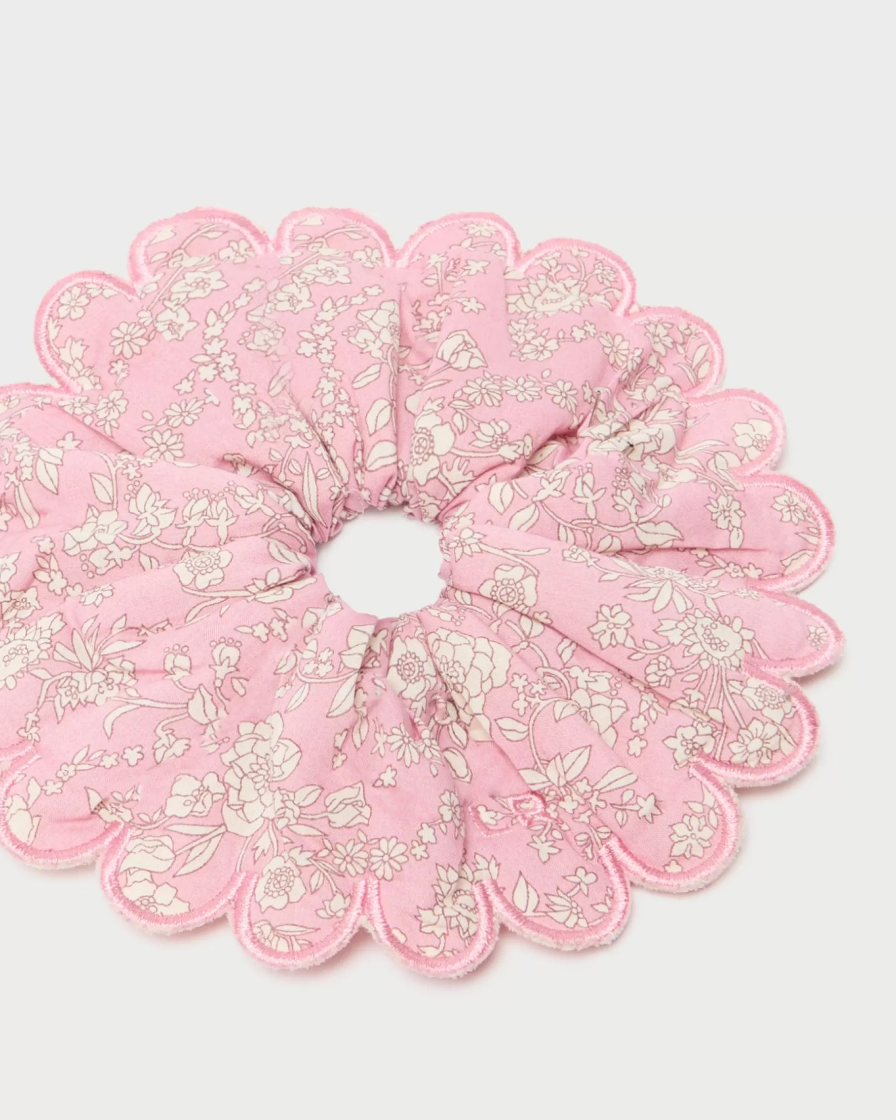 Cheap Frankie Pink Floral Scallop Scrunchie Accessories