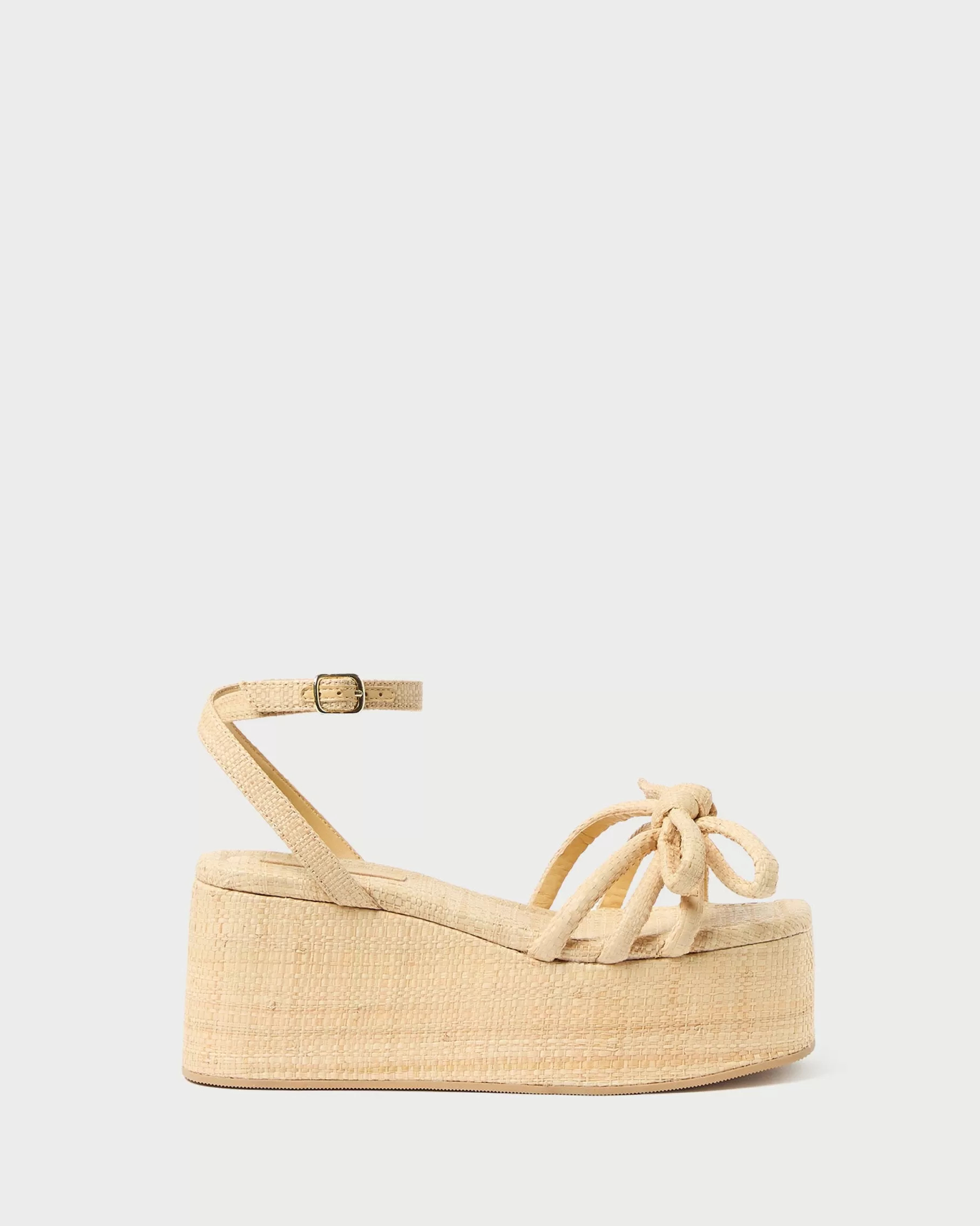 New Hudson Natural Raffia Platform Sandal Vacation Shop | Flat Sandals