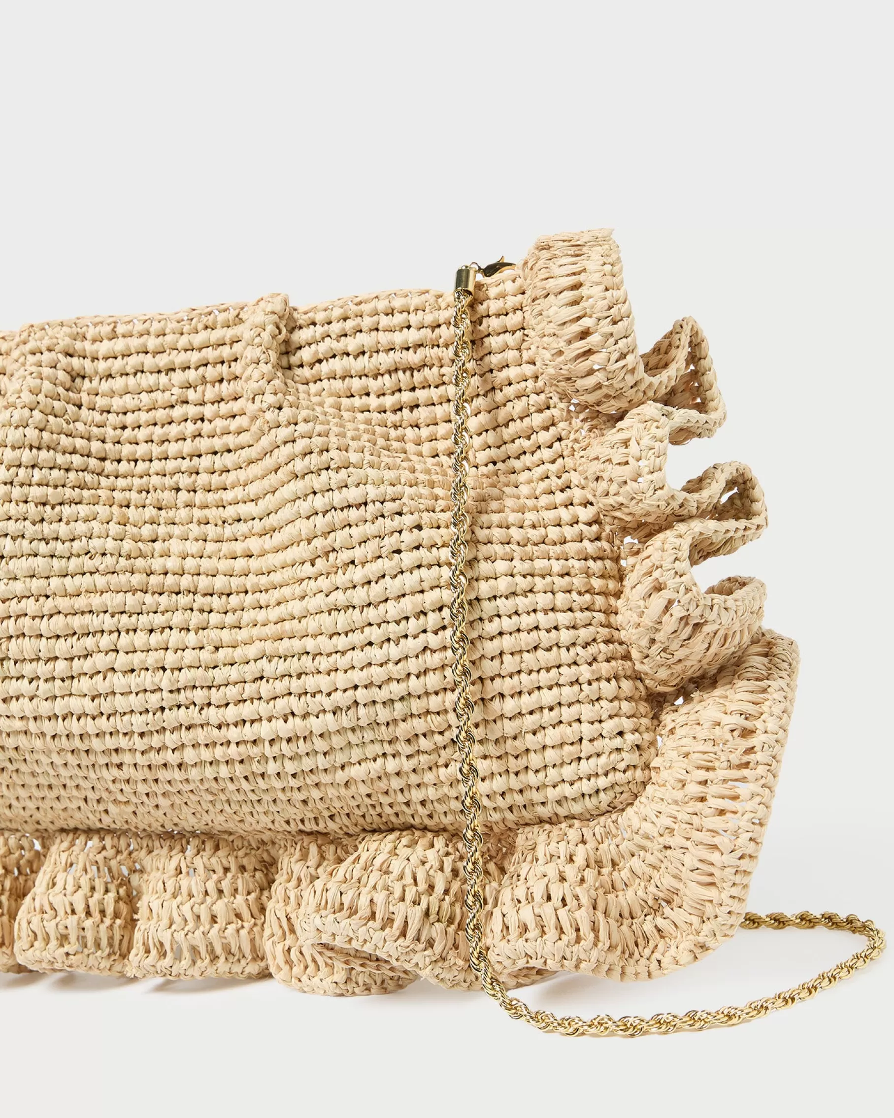 Outlet Mavis Raffia Ruffle Clutch FOR THE GUESTS | FOR THE BRIDE