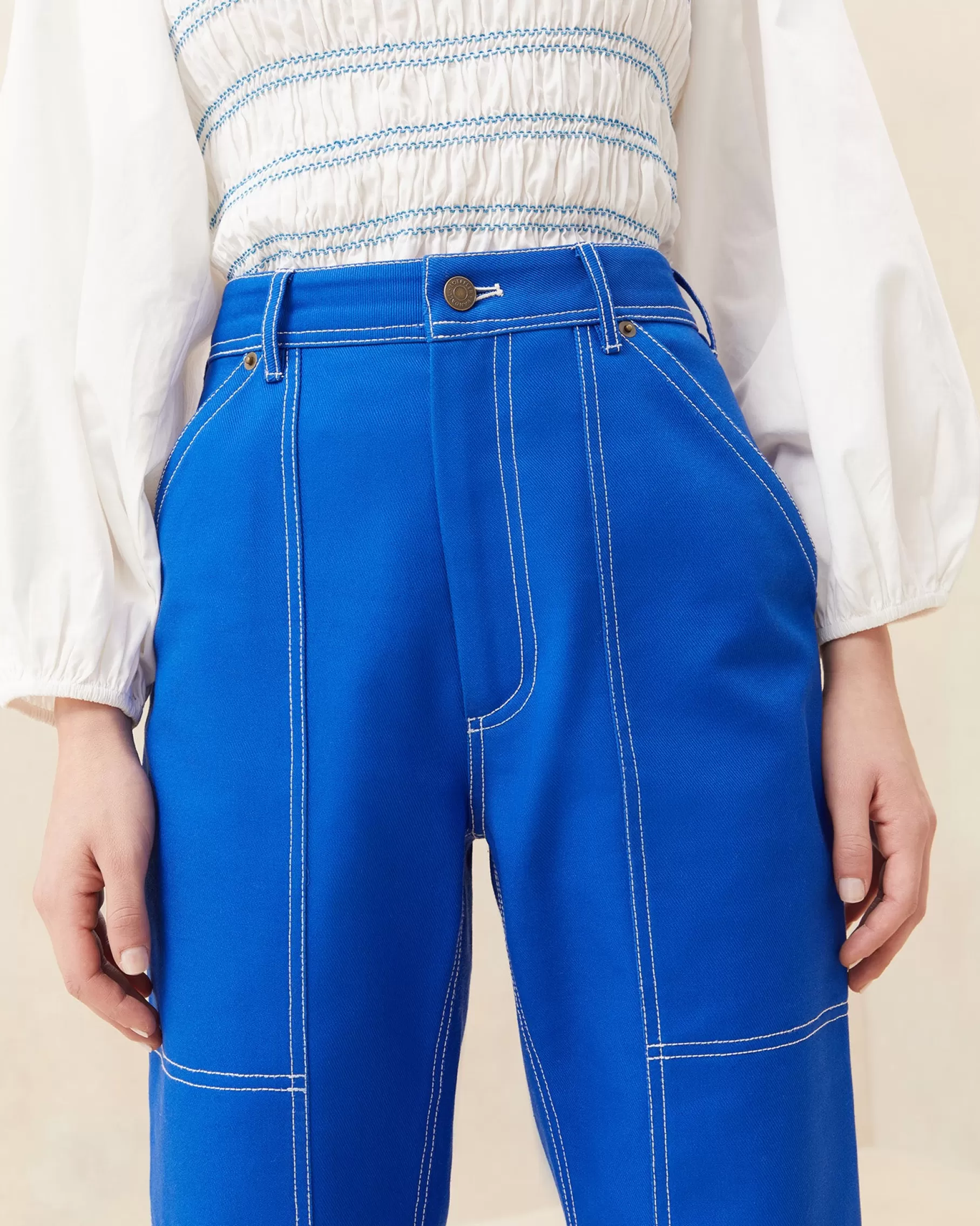 Best Sale Molly Blue Denim Carpenter Pant Bottoms