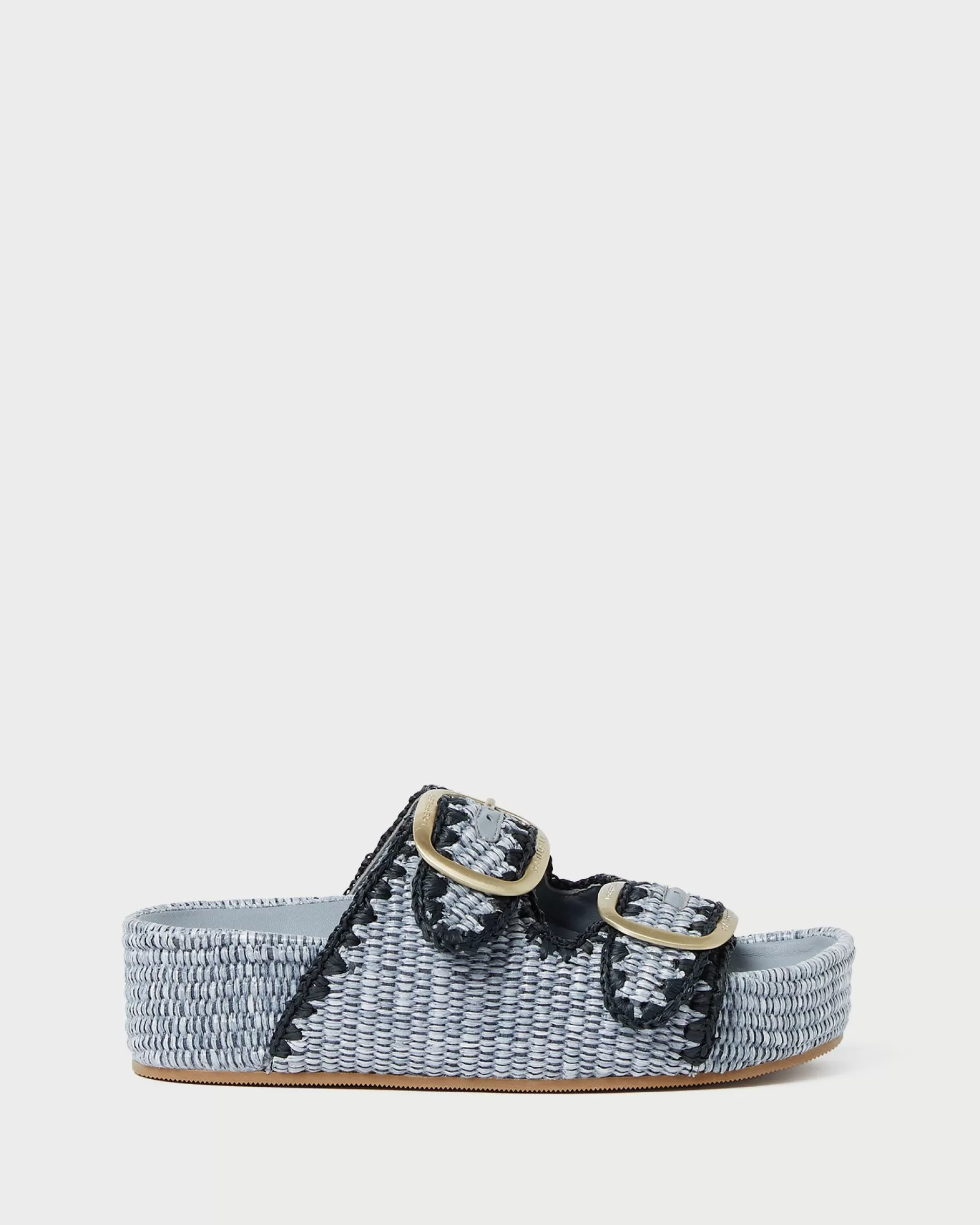 Best Theo Blue Raffia Footbed Sandal Casual Staples | Flat Sandals